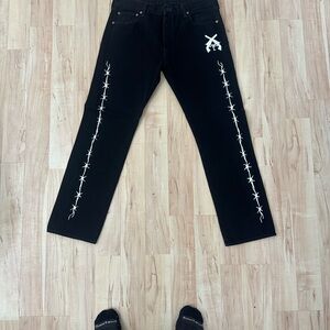 Levi's Black Jeans with White Crossed Design